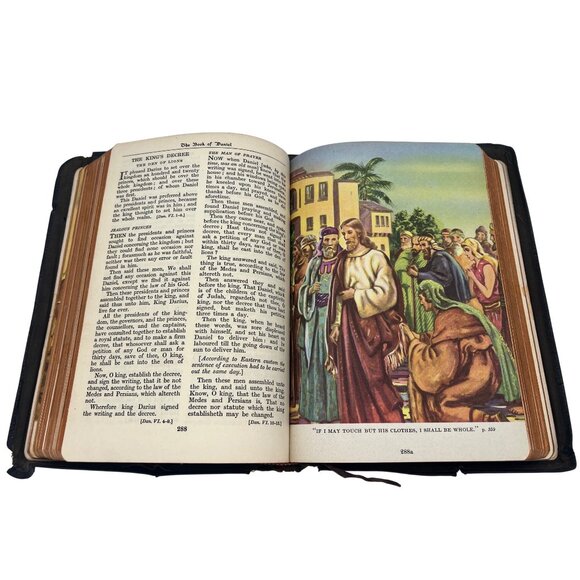 1945 Bible for Young Folks Illustrated KJV Leather Bound Book - Picture 8 of 10
